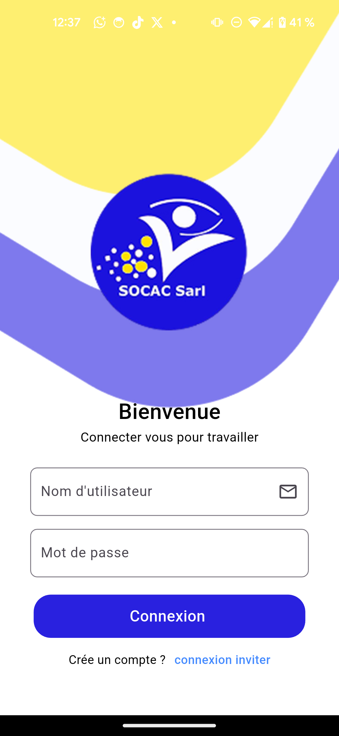 Capture d'écran de l'application